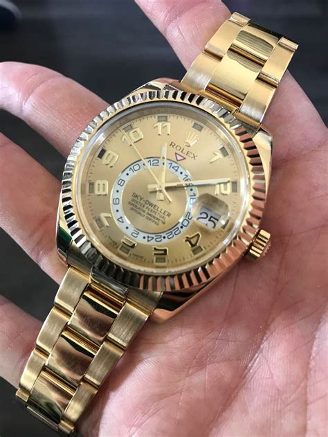 rolex sky dweller yellow gold|rolex sky dweller for sale.